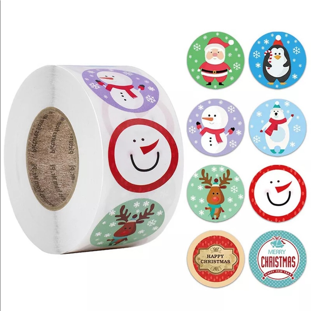 500 PCs/Roll Christmas Thank you sticker label